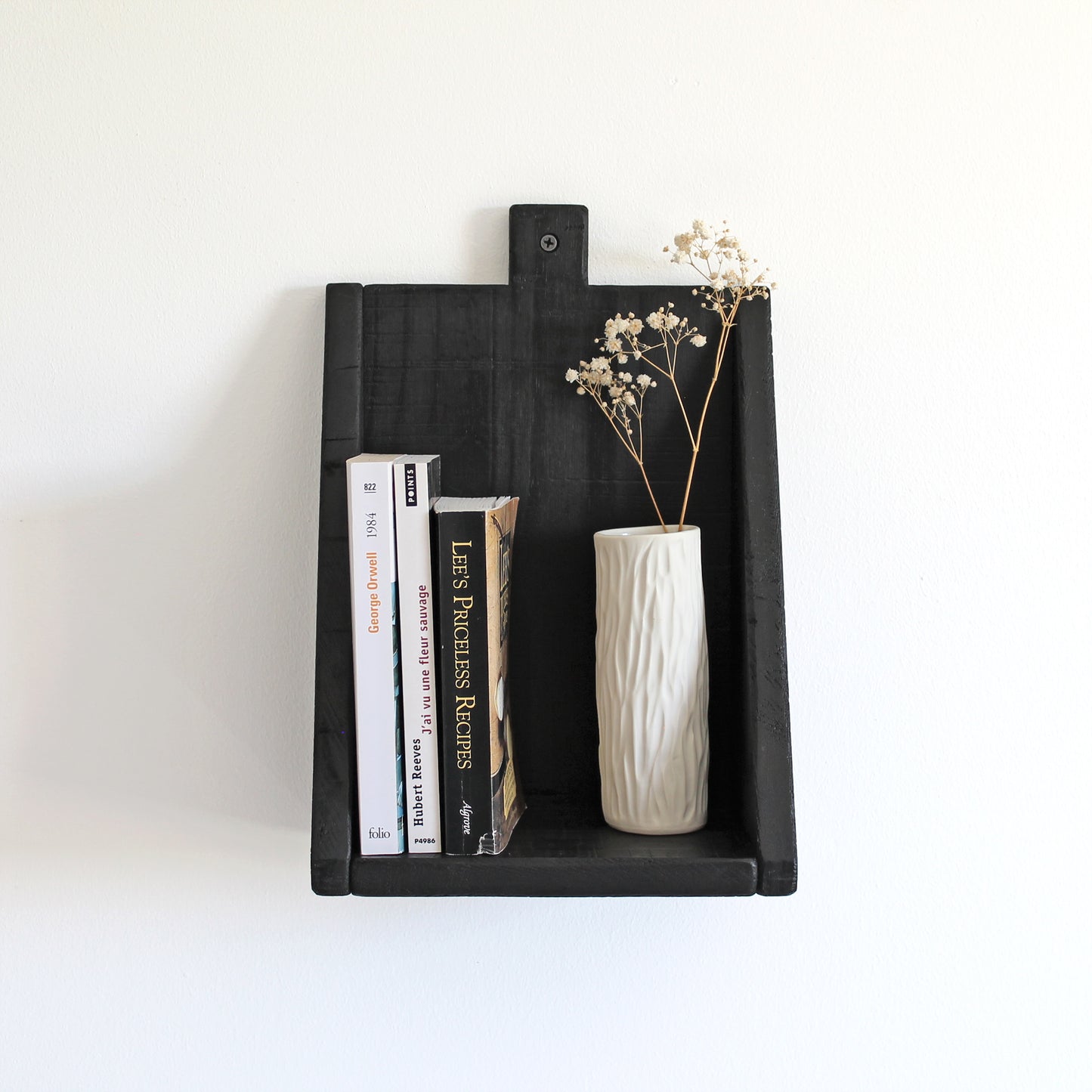 Étagère murale rustique & minimaliste | noir profond