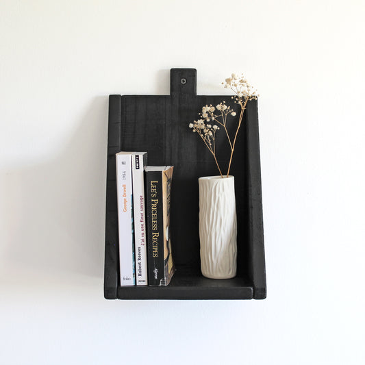 Étagère murale rustique & minimaliste | noir profond