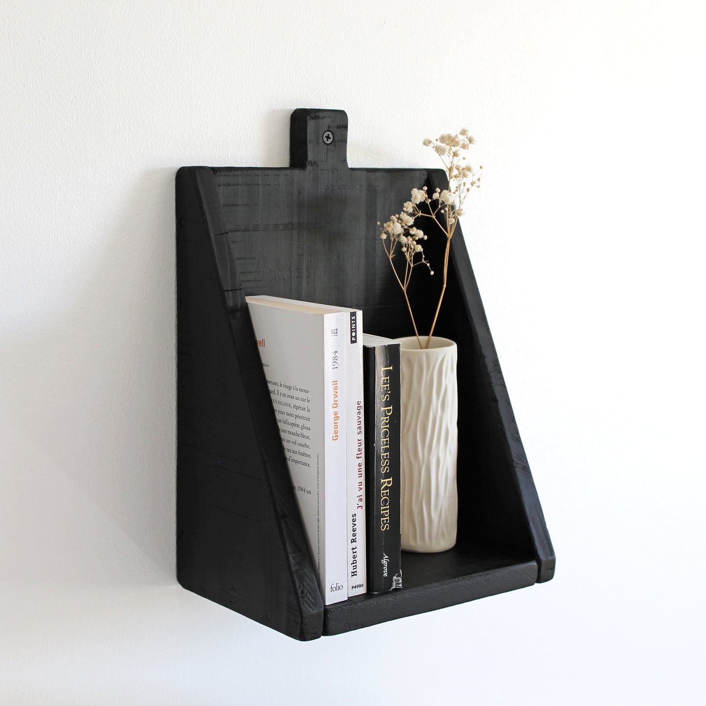 Étagère murale rustique & minimaliste | noir profond
