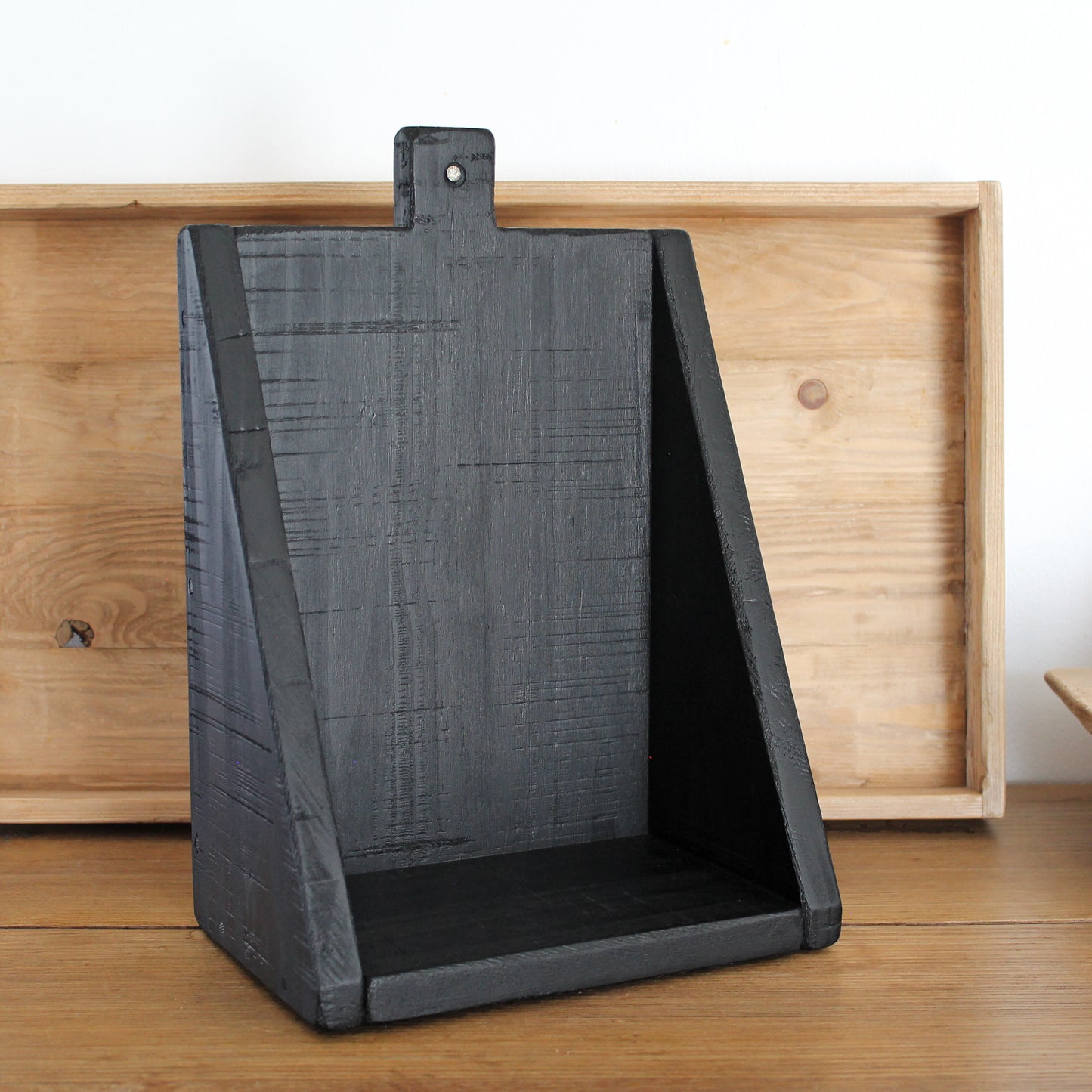 Étagère murale rustique & minimaliste | noir profond